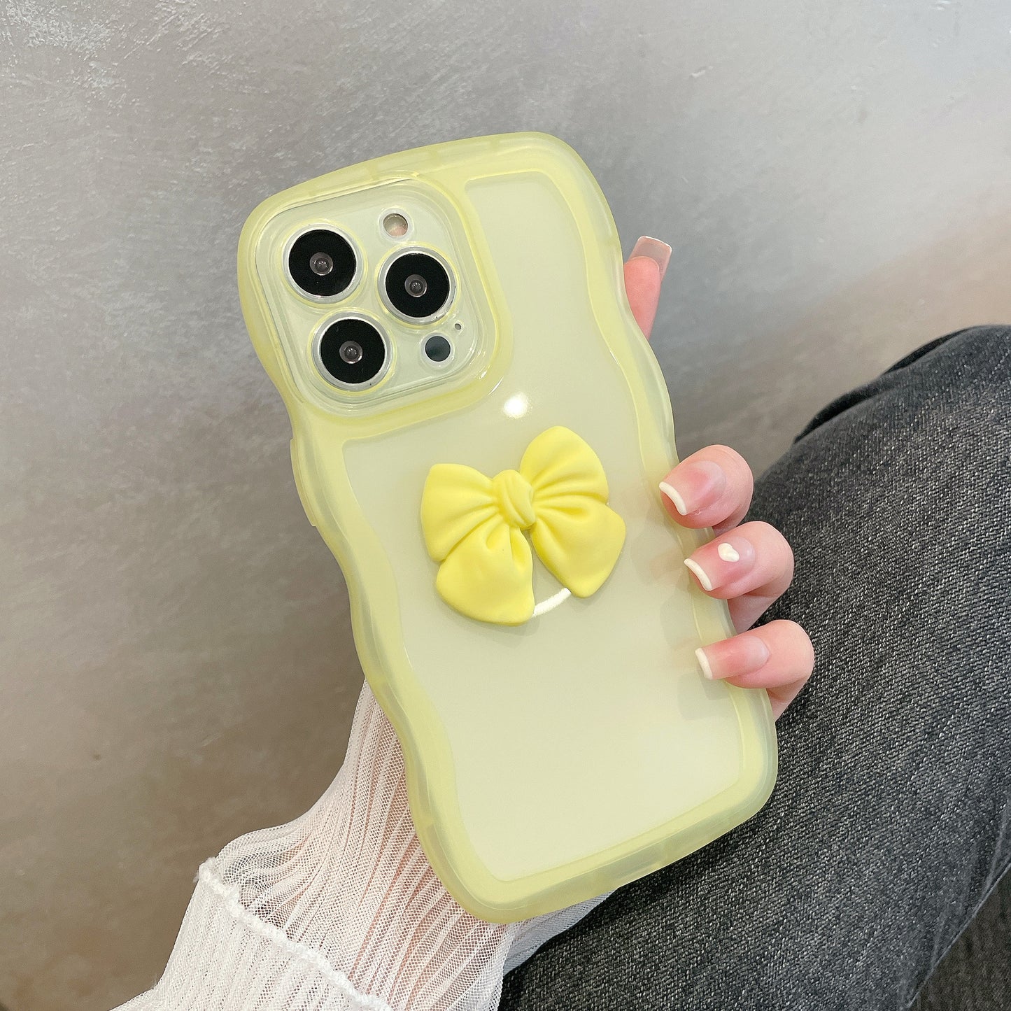 Transparent Simple 3D Bow Phone Case