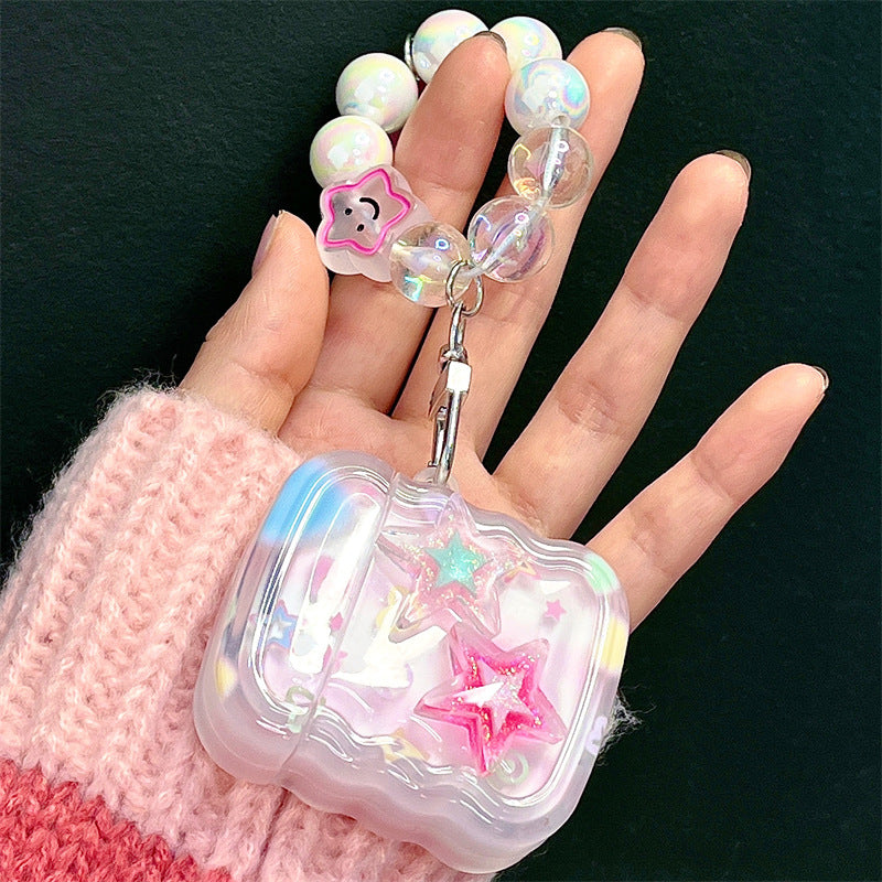 Stars wavy silicone soft shockproof bracelet cute airpods case