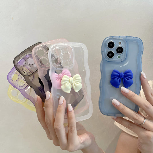 Transparent Simple 3D Bow Phone Case