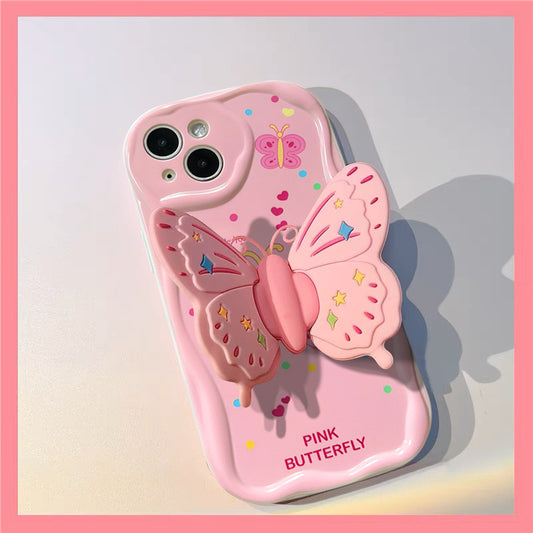 Lovely Cute Butterfly Stand Phone Case For iPhone 14 13 12 11 Pro Max Plus