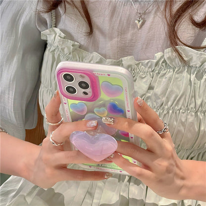 Cute Love Heart Laser Blu-ray Korea Phone Case