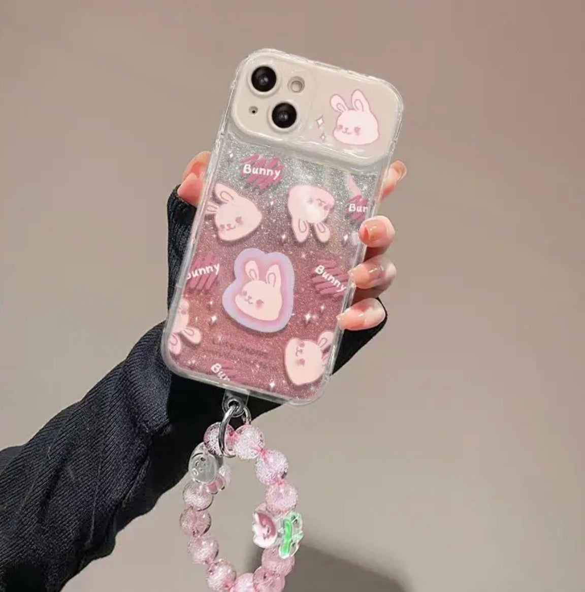 Bling Glitter Bunny Phone Case Bracelet